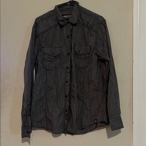 machine Black Button-Up Shirt